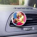 Custom Pictures Car Air Vent Clips, Personalized Rhinestone Photo Frame Air Fresheners Vent Clips, Car Decoration for Missing (Rhinestone-Bordered Circular)