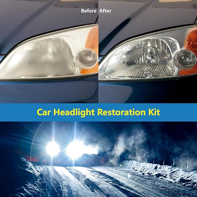 Ceramic Headlight Restoration Kit, Ceramic Headlight Coating with 30ML Repair Liquidfor Repair Headlight Yellowing, Haze, Oxidation, Scrashes