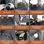 Paw Jamboree Dog car seat Cover for Back seat Hard Bottom Half Dog car seat Cover Passenger Friendly Back seat Extender for Dogs