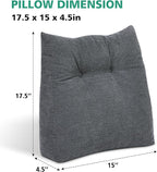 Shinnwa Lumbar Support Pillow for Office Chair, Memory Foam Back Support Pillow for Back Pain Relief, Car, Chair and Couch, 17.5x15x4.5in, Charcoal