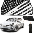 CHILL·TEK Funny Car Windshield Sun Shade Umbrella, American Flag Car Sun Shade Umbrella, Block UV Rays Heat Foldable Windshield Umbrella Sun Visor Protector - Keep Vehicle Cool for Cars SUV