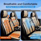 Fit Trax Car Seat Covers for Chevrolet/Chevy Trax 2015-2026, Premium Full Coverage Leather, Waterproof All Weather Seat Protector, Airbag Compatible, Scratch Resistant, Front Pair Black+Beige