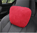2pcs Car Neck Pillow for headrests,Support Drive Seats Head Cushion Pillows,Superfiber Suede,Plant-Based Polyester,Thickness & Height Adjustable,11.8x7.5,Inner Liner fillable(Bright Red)