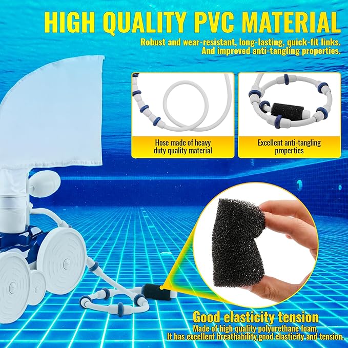 Rebuild Repair Kit Replacement for Polaris Zodiac Automatic Pool Cleaner 280 with Wheel, Tire, Drive Shaft, Turbine Bearing, All Purpoe Bag, Sweep Hose, Wheel Bearing, Tailsweep Pro