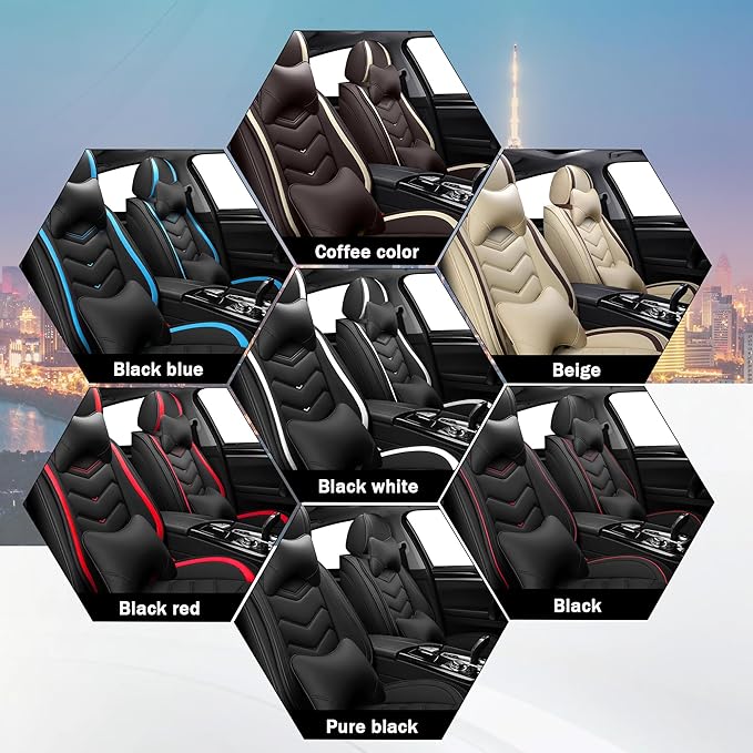 CTDS Car Seat Covers for Honda HR-V 2016-2026, Stylish Sport Seat Cover, Premium Nappa Leather Car Seat Cover. Automobile Seat Covers Sets.(Luxury 2 Seats/Pure Black)