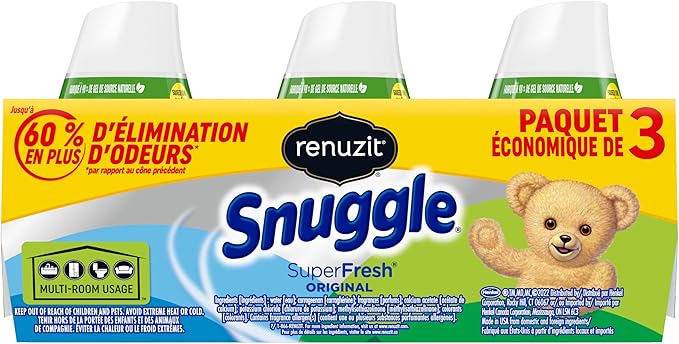 Renuzit Snuggle Gel Air Freshener, SuperFresh Original, 7 Ounce, 3 Count