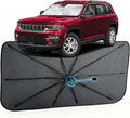 Car Windshield Sun Shade for Jeep Grand Cherokee 2011-2026 –[Reflective Coated Fabric] Sunshade Umbrella for Front Window, Car Shades Sun Visor Keep Car Cool and Protects Interior, 1:1 Exact Fit
