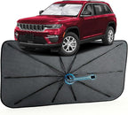 Car Windshield Sun Shade for Jeep Grand Cherokee 2011-2026 –[Reflective Coated Fabric] Sunshade Umbrella for Front Window, Car Shades Sun Visor Keep Car Cool and Protects Interior, 1:1 Exact Fit