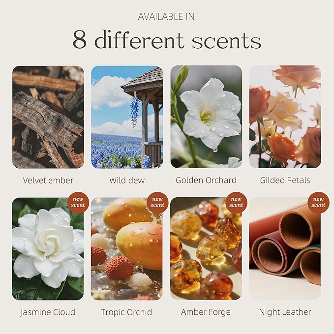 Car Air Freshener - Square Wood Air Freshener Refill - INCLUDED Premium Leather Clips - Car Odor Eliminator for Visor Clip - Vehicle Scent Diffuser for Cabin, Truck & SUVs(Golden Orchard)