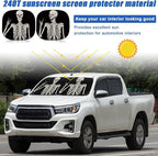 Moukeren 2 PCS Windshield Sun Shade for Car Foldable Window Covers for Car Accessories Reflect UV Sun Heat Protector for Universal Cars SUV Truck RV (Skeleton, 31.75 x 28.75 Inch)