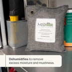 Moso Natural Air Purifying Bag 500g | Premium Bamboo Charcoal Odor Absorber for Home, Bedroom, Kitchen, Basement | Unscented Pet Odor Eliminator | Large Room Charcoal Deodorizer Bag Covers 250sqft