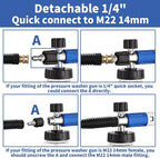 Foam Cannon for Pressure Washer with Dual Connector Accessory, FENG PAI Dual Lance Soap Cannon, Double Tip Soap Attachment for Foam Blaster, 1/4" Quick Connect, 3600 PSI