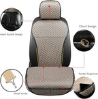 Breathable Car Seat Cover,Luxury Front Seat Cover,Durable and Non Slip,Polyester Silk Material, Universal Car Seat Cushion,Suitable for All Seasons,Airbag Compatible (Beige，1PC)