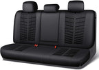 CAR PASS 3D Foam Mesh Back Car Seat Covers,Breathable Leather Rear Seat Cover Anti Slip Universal Fit for Most Cars SUVs Vans Small Trucks 95% Automotive Bench seat, Armrest Compatible,All Black