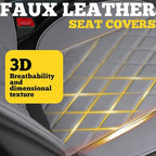 LINGVIDO Car Seat Covers for Front Seats (2 Seats) - Premium Perforated Nappa Leather,Waterproof Shield, Omni-Adapt Fit for SUVs Sedans, Ideal for Rideshare & Pets