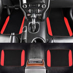 Flying Banner Car Seat Covers Front Seats Rear Bench Polyester car seat Protectors Easy installations Rear Bench Split Classic Man Lady Truck (Full Set - Low Back - Combo Pack, Black Red)