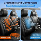 Fit Bolt Car Seat Covers (Front Pair) for Select Chevrolet Bolt/Bolt EUV 2017-2025 - Premium Full Coverage Leather, Airbag Compatible, Waterproof & All Weather Seat Cushion Protector, Black