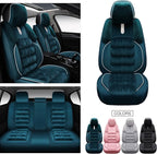AOOG Fuzzy Car Seat Covers, Heated Bench Back Cushion Protector for Cars SUV Trucks(Full Set,Green)