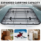 WILDROAD Car Roof Platform, Universal Roof Flat Rack 48" x 47" x 1.3" Heavy Duty Roof Rack Platform with Super Duty Bungee Cargo Net, Ratchet Straps and Anti-Rust Sealant Fits for SUV Truck Cars