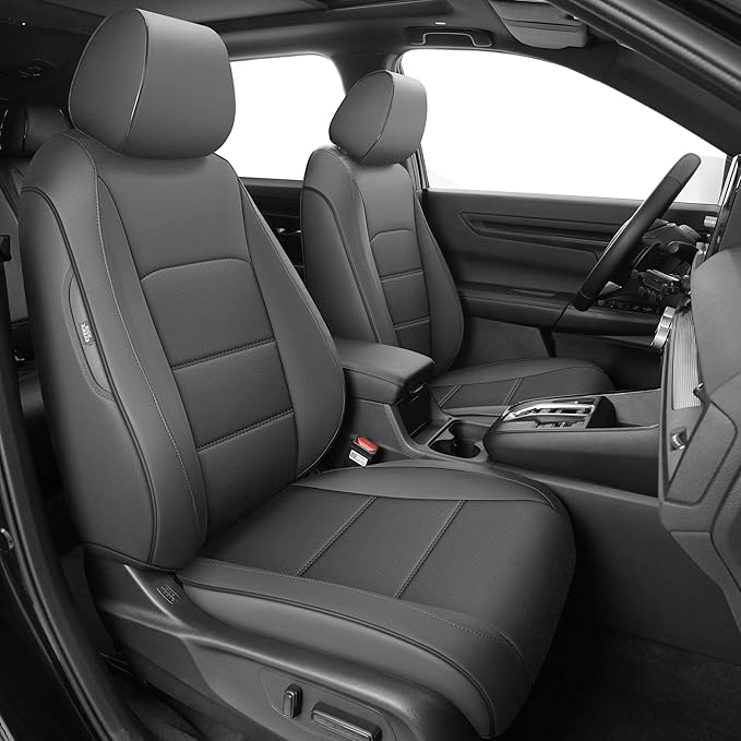 AOMSAZTO Custom Fit Car Seat Covers for Honda CRV: 2023 2024 2025 2026 Faux Leather Full SetCar Seat Cover (5 Seats,Gray)