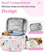 Insulated Lunch Bag for Men & Women, 9L Leakproof Lunch Box Soft Cooler Tote with 5 Pockets, 600D Oxford, EVA Lining, Adjustable Strap for Work, Picnic, Beach&Travel-Corduroy Colorful Plaid