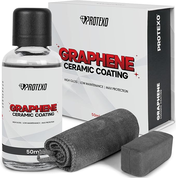 Graphene Ceramic Coating for Cars 50ML | Complete Ceramic Car Coating Kit [PRO] | Invisible & Hydrophobic Nano Auto Coating for Car Paint, Plastic Trim, Wheels, Windshield Glass, & Headlights