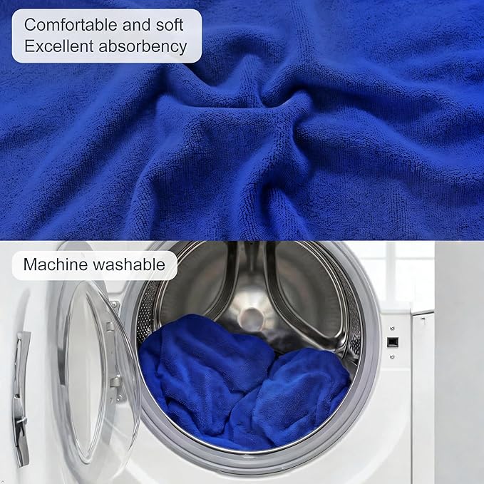 Car Seat Towel Cover, 2pcs Universal Front Seat Protector for Cars, SUVs and Trucks, Sweat Towel Car Seat Cover for Gym, Yoga, Swimming, Pets and Family Travel, Blue