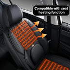 Black Car Seat Covers for Ford Bronco Sport 2021-2025 Car Seat Cover, Leather, 5 Piece Full Set, with Lumbar Support, Anti-Slip, Suitable for All Seasons, Beautify The Interior of Old Cars