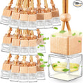 Domensi 150 Pcs Car Air Freshener Hanging Car Diffuser Bottles Empty Glass Perfume Bottles Refillable Air Freshener Pendant Aromatherapy Fragrance Vials Ornament Decor