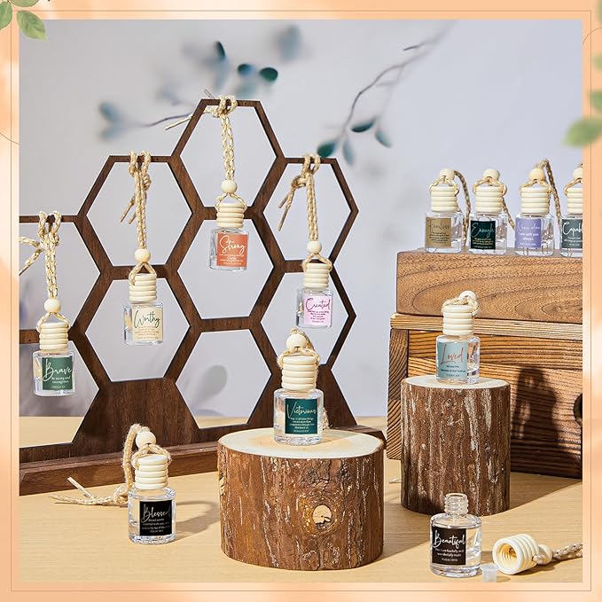 36 Pack Easter Christian Gifts Bulk Empty Hanging Car Diffuser Bottles Religious Essential Oil Air Fresheners Church Ministry Favors Faith Gifts for Women (Cylindrical)