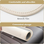 KEYOOG 2PCS Car Seat Covers Cushion, for Car Seat Office Chair, Prevent Seat Dirt, Thin and Breathable, Do Not Affect Seat Ventilation Functions, with Non Slip Bottom, 20.5"x19.3" Beige