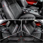 for Ford Mustang Seat Cover Custom Fit Hardtop Coupe 2015-2026 Leather Car Seat Covers Full Set (M-Black)