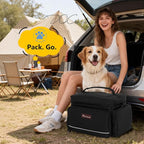 Modoker Dog Travel Bag Airline Approved Pet Cat Tote Organizer for Weekend Trips, 2 Bowls, 2 Food Containers & Feeding Mat
