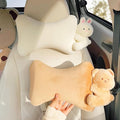 Car Headrest Pillow 2PCS Plush Bear ＆ Bunny Car Seat Headrest Pillow - Memory Foam Neck Support Cushions for Comfortable Driving, Easy Install & Washable (Bear+Rabbit)