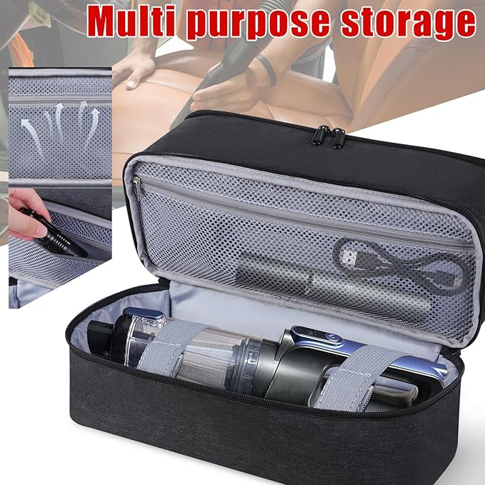 Carrying Bag Compatible with MONOZEL Car Vacuum Portable Cordless,Portable Carry Case for 18000Pa 2 in 1 Vacuum Cleaner,Handheld Vacuum Cordless Storage Organizer,Large Capacity(Bag Only)