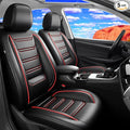 Fit Trax Car Seat Covers for Chevrolet/Chevy Trax 2015-2026 - Luxury Full Coverage Leather, Waterproof & All Weather Breathable Seat Cushion Protector, Airbag Compatible, Full Set, Red Trim