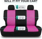 FH Group Automotive Rear Car Seat Covers for SUV, Trucks, Sedan and More - Universal Fit Rear Solid Bench Design Interior Accessories - 3D Mesh Fabric Center Panel - Pink