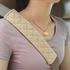 4 Pack Universal Car Seat Belt Pads, Adult Seat Belt Shoulder Strap Covers Harness Pad for Car/Bag,Soft Comfort Helps Protect You Neck Shoulder from The Seat Belt Rubbing (4pack-Beige)