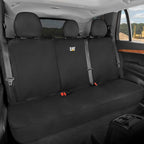 CAT Flexfit™ Black Rear Seat Cover for Car, SUV, & Truck - Durable Canvas Material Back Car Seat Covers 60/40 Split Bench Protector - Back Seats Cover & Rear Bench Protector Interior Accessories