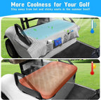 Golf Cart Seat Covers Cooling Ice Silk Golf Cart Seat Blanket for EZGO TXT RXV/Club Car DS Precedent Front Seat 4 Pockets Seat Blanket for 2-Person Seats, Keeps Seat Cool and Clean Gray