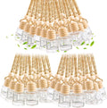 100 Pcs 8ml Hanging Car Air Freshener,Empty Clear Glass Essential Oil Diffuser Perfume Aromatherapy Pendant Bottle Vials Ornament Decor with Wooden Caps & Hanging String-Cylindrical Shape