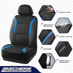 Skechers Memory Foam Car Seat Covers, Air Cool Mesh Thick Seat Covers, Car Seat Cover Full Sets, Airbag Compatible, Automotive Comfort Protection for Most Cars,Vans,Trucks, SUVs,Blue