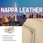 CTDS Car Seat Covers for Ford F-150 2000-2026, Stylish Sport Seat Cover, Premium Nappa Leather Car Seat Cover. Automobile Seat Covers Sets.(Luxury 5 Seats/Beige)