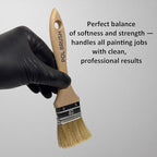 Set of 2 2 Inch Flat Paint Brushes - High European Quality - Natural Bristles - for Home, Wood, Walls, Art, Trim & Furniture - for Acrylic, Oil, Stain, Chalk & Latex Paints