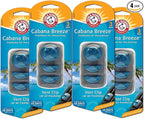 Arm & Hammer AH8203CA Cabana Breeze Freshness Vent Clip for Car Air Freshener 4 Pack of 3 Piece in Each
