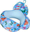 SKYTRAX® Certified Kids Safe Memory Foam Travel Neck Pillows for Kids and Toddlers Cute Cartoon Design, Car Seat & Airplane Head Neck Support, Adjustable Snap Buttons Washable Soft Cover (Butterfly)