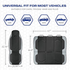 Skechers Memory Foam Car Seat Covers, Leather High Back Seat Covers Quilting Design,Waterproof Sports Car Seat Covers Full Sets,Airbag Compatible, Universal Fit for Most Cars, SUVs,Trucks,Gray