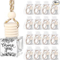 18 Set Employee Appreciation Gifts Bulk Hanging Car Air Freshener Diffuser Car Empty Glass Essential Oil Diffuser Thank You Inspirational Gifts for Coworker Teacher(Flower Thank You)