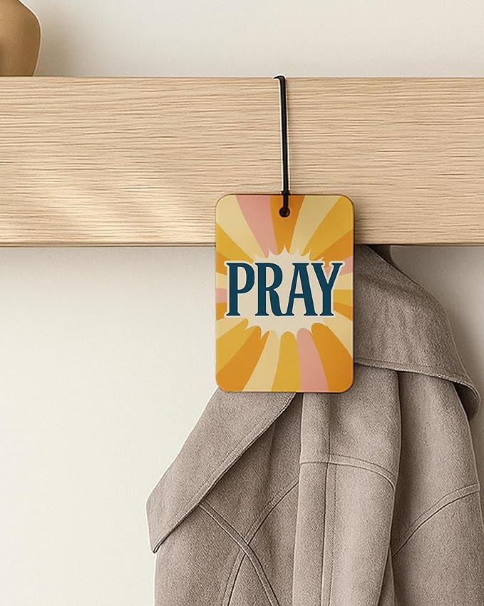 Retro Christian Car Air Freshener 4 Pcs Coconut Scented, Religious Faith Car Accessories Mirror Decor for Women, Strawberry Bible Verse Hanging Air Freshener for Cars Closet Drawer Books