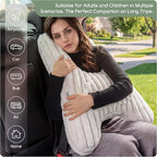 HIGOGOGO Washable Travel Pillow, Car Pillow for Kids & Adults, Upgraded Travel Pillows with Removable Soft Cover and High-Support Foam, Fix Neck and Body Sitting/Sleeping on The Trip, Beige